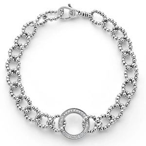 LAGOS Diamond Circle Caviar Link Bracelet